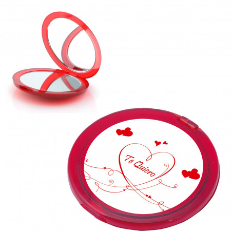 Specchio ingranditore con adesivo da personalizzare con un'immagine per un regalo di San Valentino