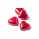 Cioccolatini a forma di cuore ripieni in un barattolo di caramelle con coperchio e adesivo personalizzato