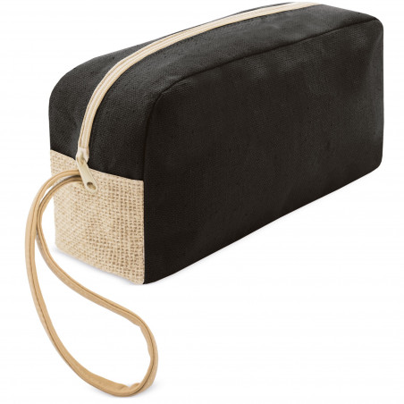 Grande beauty case da uomo con sciarpa in una borsa regalo personalizzata con un adesivo con immagine. Confezione regalo