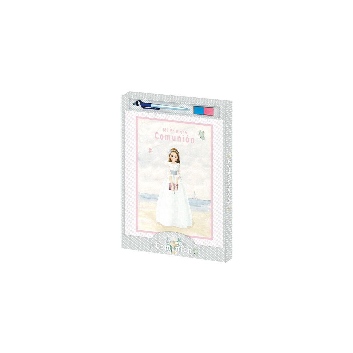 Libro delle firme e impronte comunione di ragazza