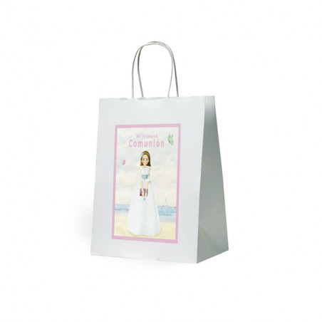 Mini borsa da spiaggia bianca per bambina