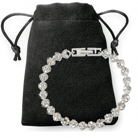 Bracciale di alta gioielleria in borsa di pelle scamosciata nera