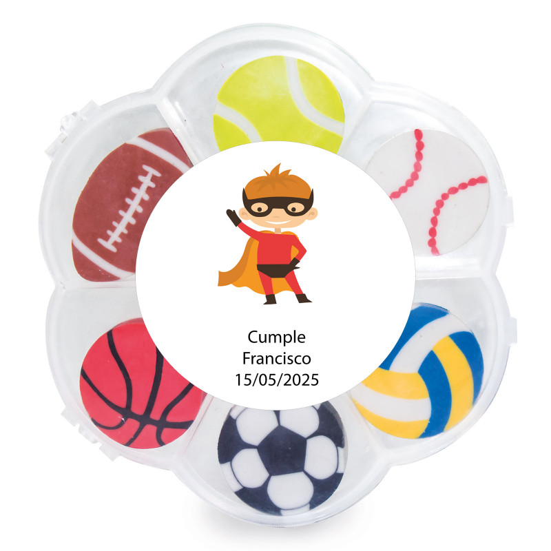 Gomme da cancellare sportive con adesivo per personalizzare