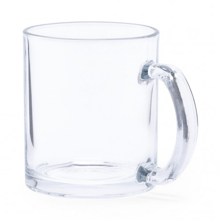 Bicchiere in vetro con manico con adesivo per la comunione