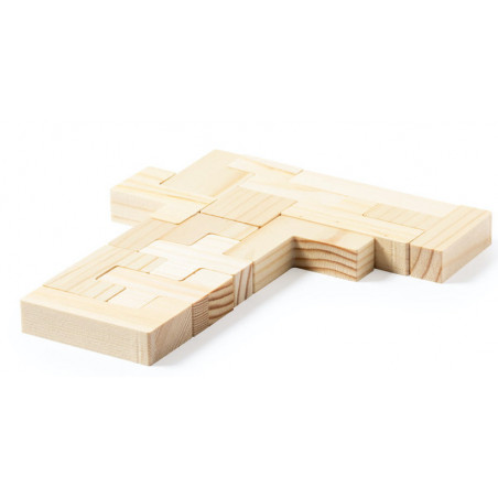 Puzzle tetris in legno presentato in una scatola
