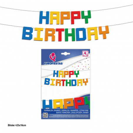Ghirlanda di lettere di buon compleanno in inglese