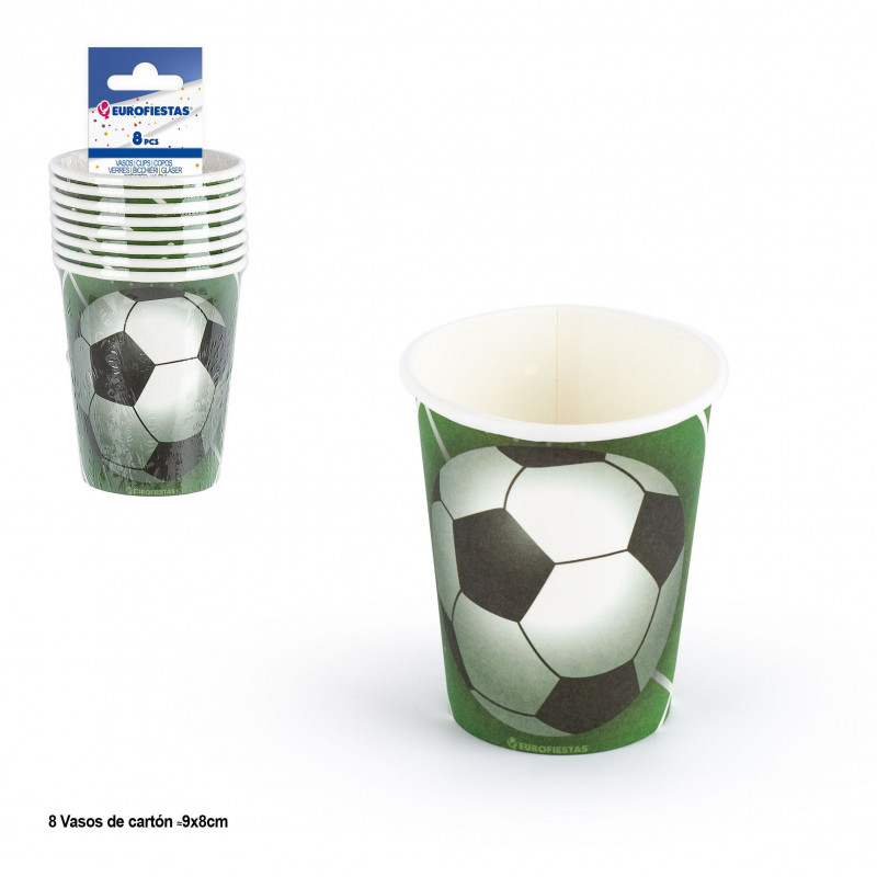 Pacchetto di 8 bicchieri usa e getta a tema calcio