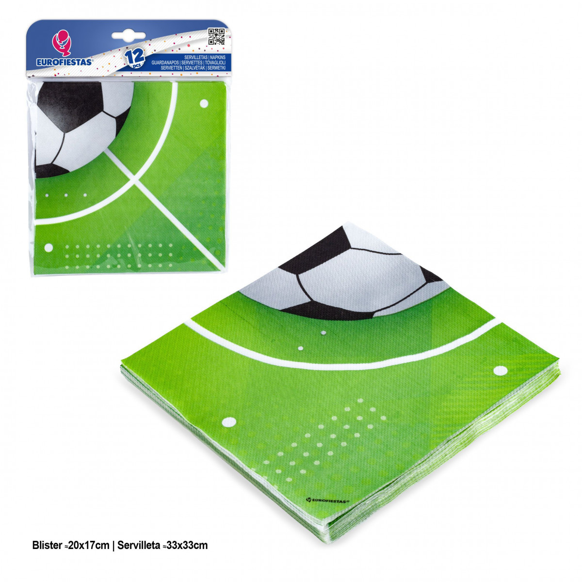 Confezione da 12 tovaglioli da calcio