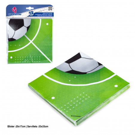 Confezione da 12 tovaglioli da calcio
