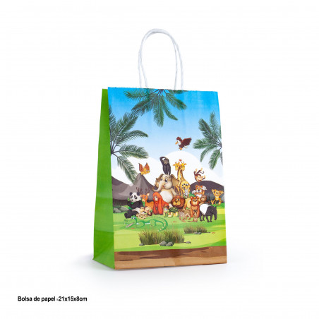 Borsa di carta per bambini con animaletti