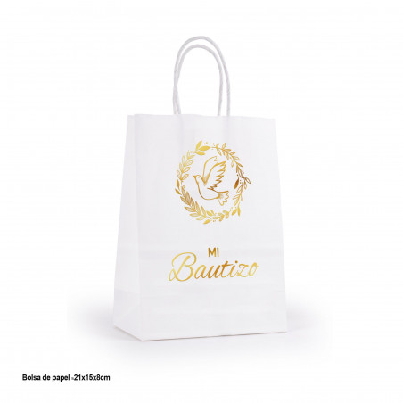 Borsa di carta bianca per battesimo