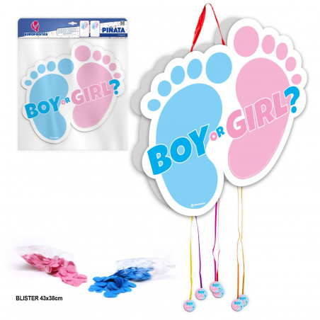 Baby shower piñata per scoprire se è un maschio o una femmina
