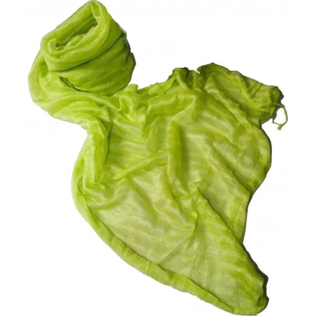 Sciarpa verde da donna in borsa con adesivo emotivo per il dettaglio della pensione