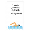 Adesivo grande motivo nuoto personalizzato con testo