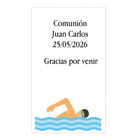 Adesivo grande motivo nuoto personalizzato con testo
