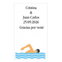Adesivo grande motivo nuoto personalizzato con testo
