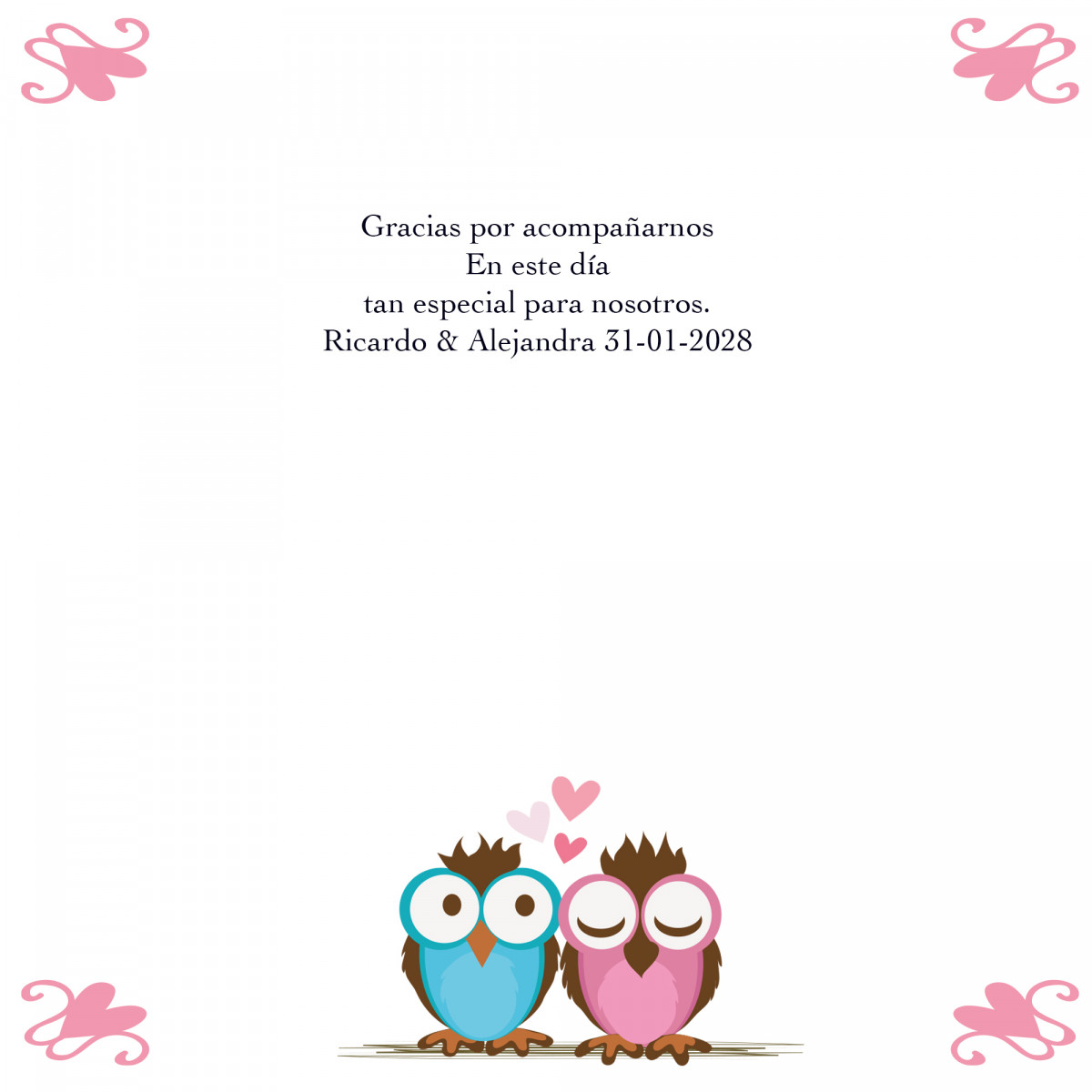 Biglietto di ringraziamento per evento personalizzato
