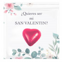 Biglietto di San Valentino personalizzato con un cuore di cioccolato