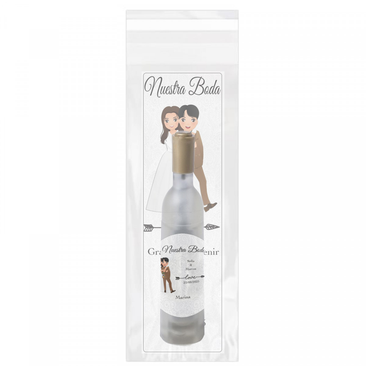 Apri Cavatappi A Forma Di Bottiglia Di Vino Con Segnalibro E Adesivo  Personalizzato Per Il Matrimonio
