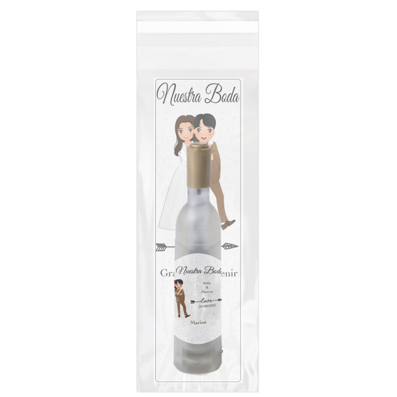 Apribottiglie a forma di bottiglia di vino con segnalibro e adesivo personalizzato per matrimonio