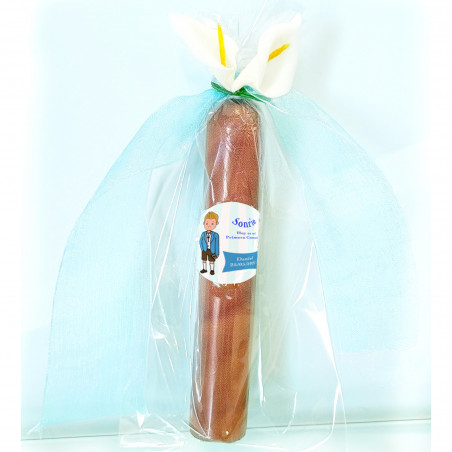 Confezione da 40 sigari di cioccolato con adesivi personalizzabili per la comunione