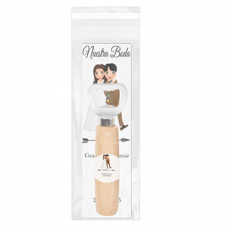 Regalo di nozze personalizzato con manico in legno