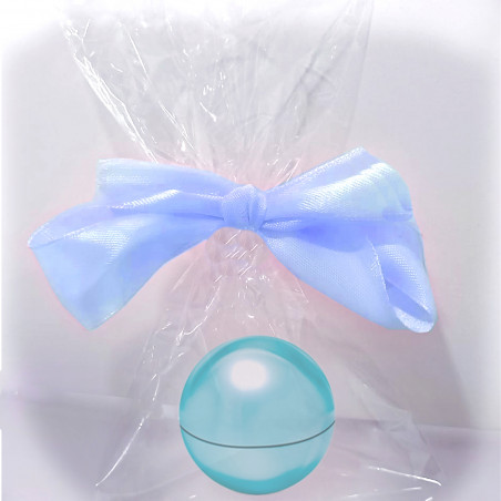 Confezione da 40 balsami labbra sferici per eventi presentati in un sacchetto trasparente