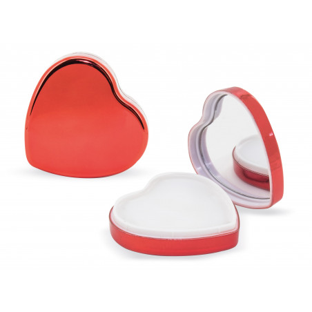 Confezione da 40 lucidalabbra a forma di cuore presentati in un sacchetto di cellophane e fiocco