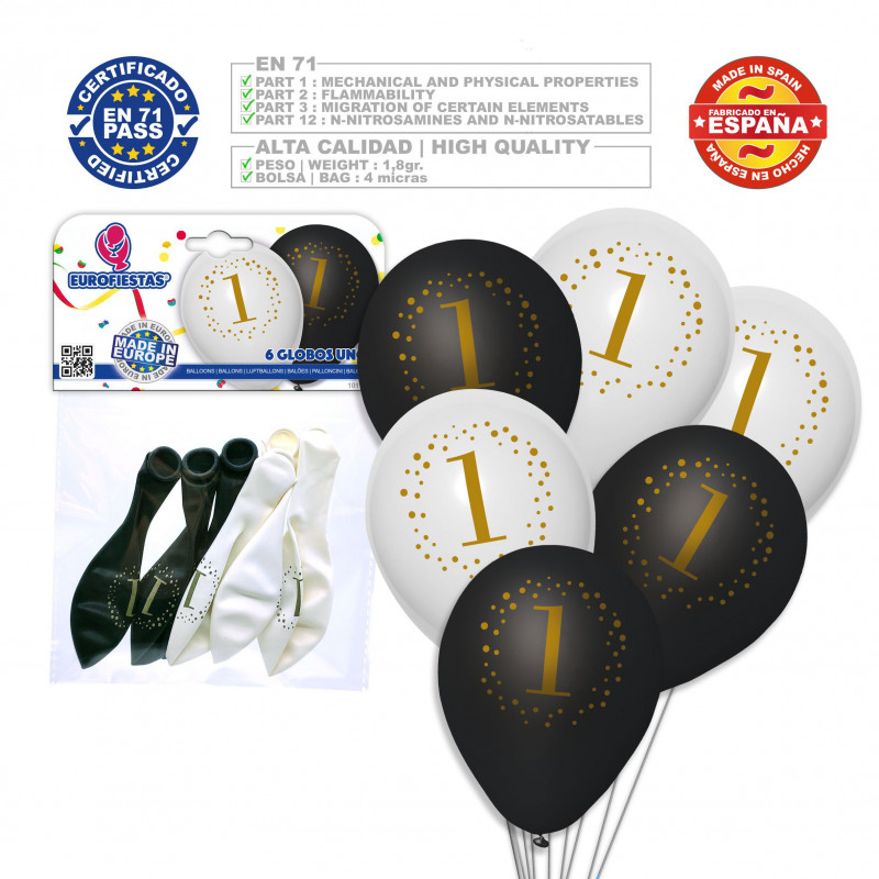 "Globos stampati 1 bianco nero"