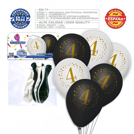 Palloncini stampati 4 bianchi neri