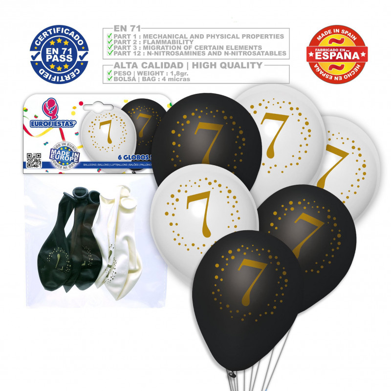 Palloncini stampati 7 bianchi neri