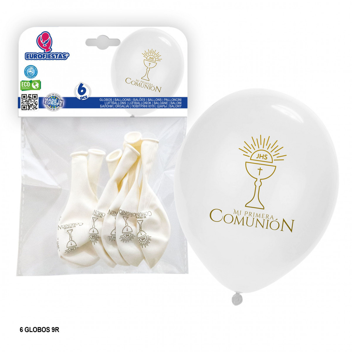 Palloncini stampati bianchi calice comunione jhs