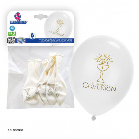 Palloncini stampati bianchi calice comunione jhs