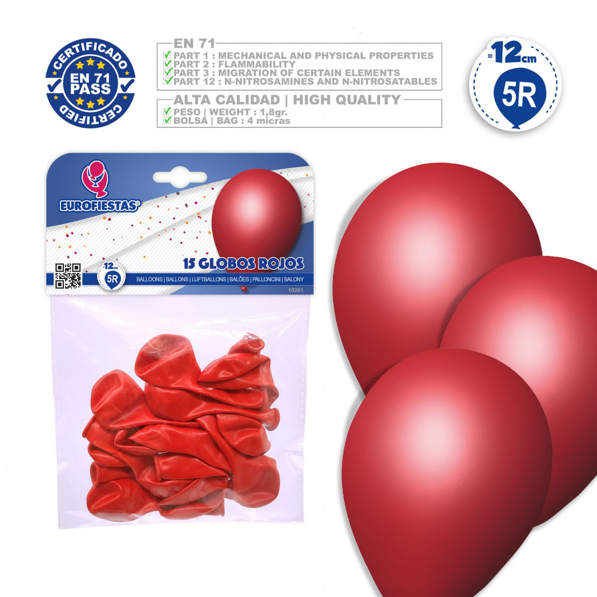 Palloncini 5r 15 rossi