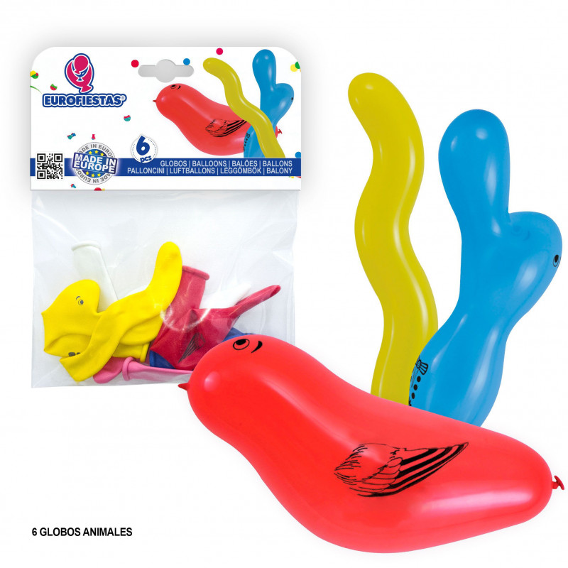 Palloncini 6 anatra uccello serpente colori assortiti
