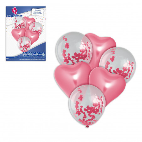 Set di palloncini cromati a cuore rosa