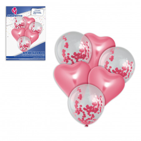 Set di palloncini cromo cuore rosa