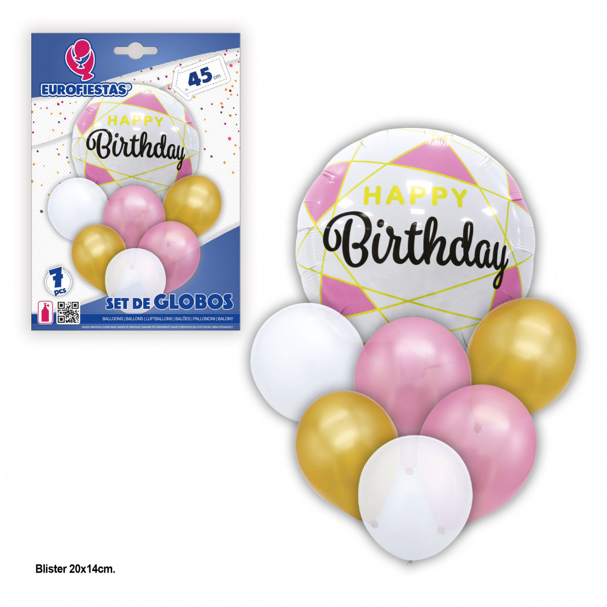 Set palloncini felici oro e rosa