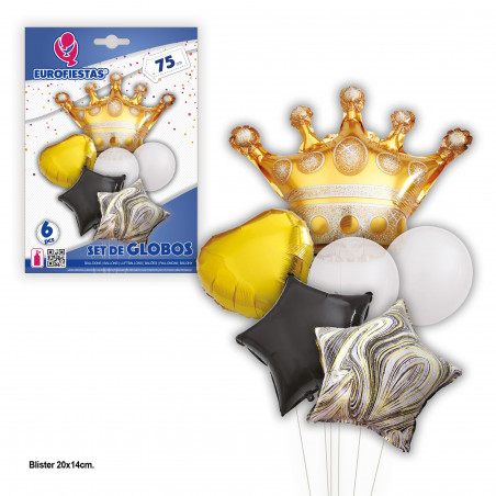 Set di palloncini con corona e stelle
