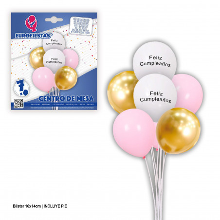set palloncini foil oro rosa buon compleanno