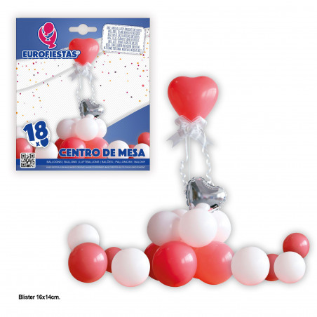 Set di palloncini cuore rosso e bianco