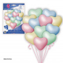 Set di 12 palloncini a forma di cuore color pastello