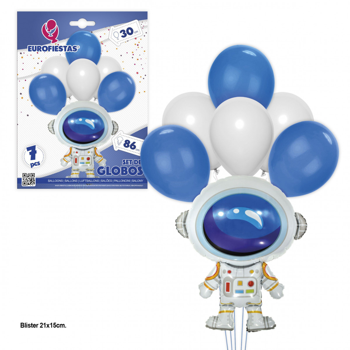 Set palloncino foil astronauta con palloncini in lattice.