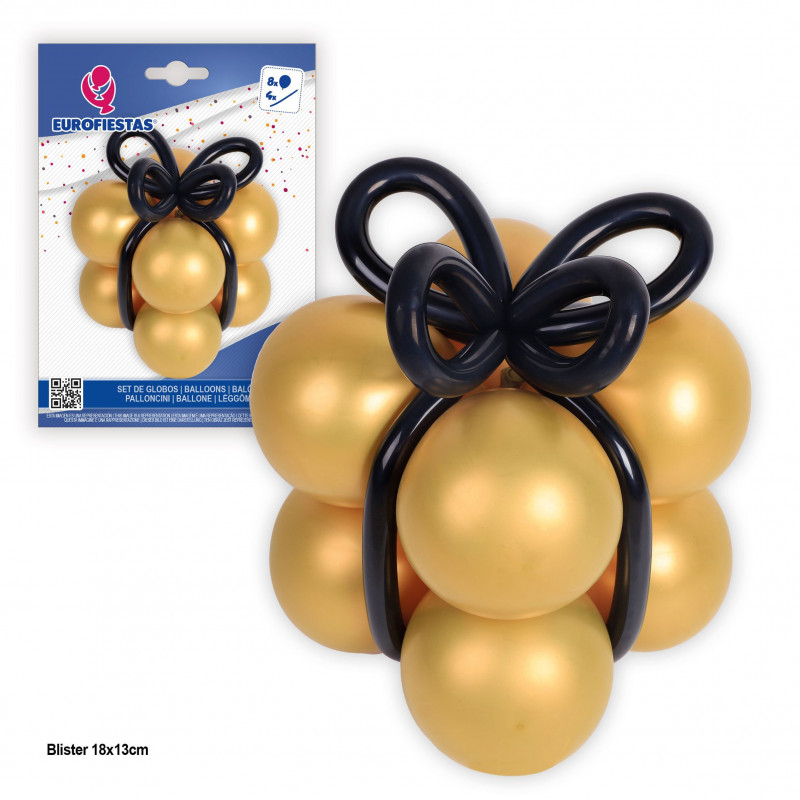 "Globos forma oro lazo nero"