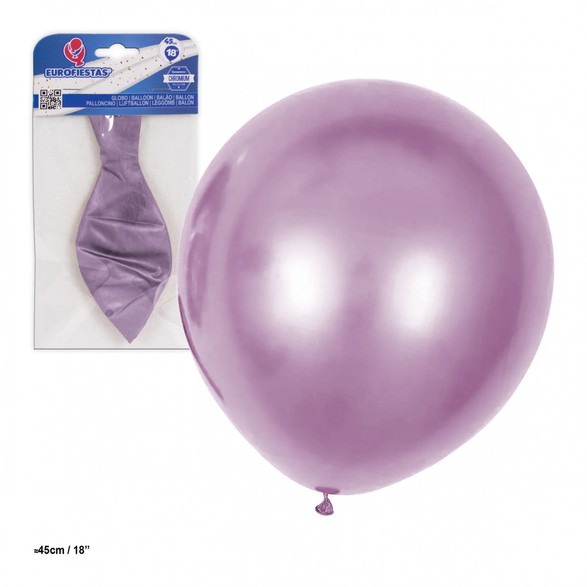 Palloncino in lattice metallizzato 18" 45cm rosa