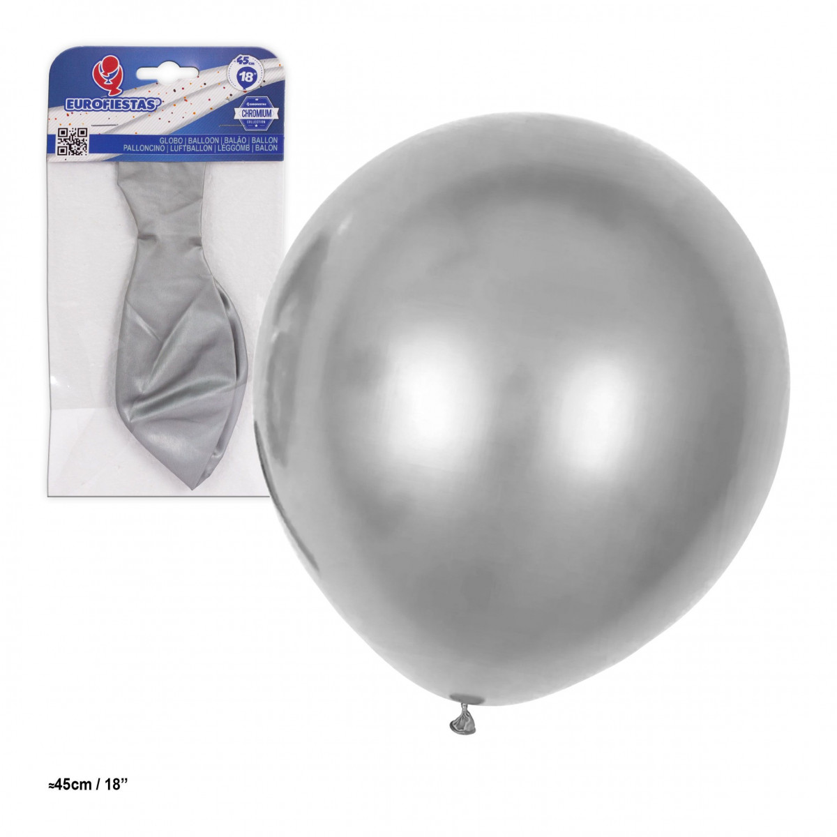 Globo in lattice metalizzato 18 45cm argento