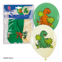 Globo stampato 6 dinosauri verdi