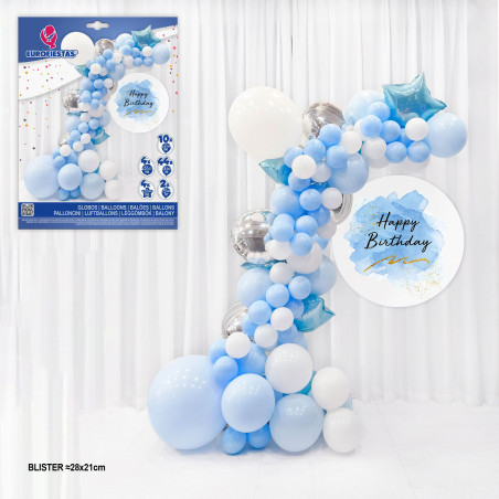Set organico palloni argento e blu