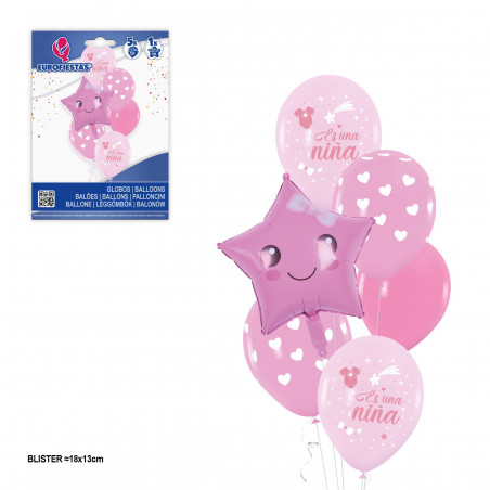 Set di palloncini a forma di stella sorridi è una ragazza