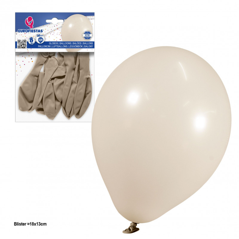 Palloncini 12r 2 8g 8pz retro grigio agata
